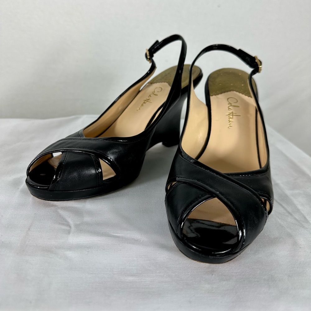 Black Cole Haan Wedges Size 8 - Picture 2 of 4